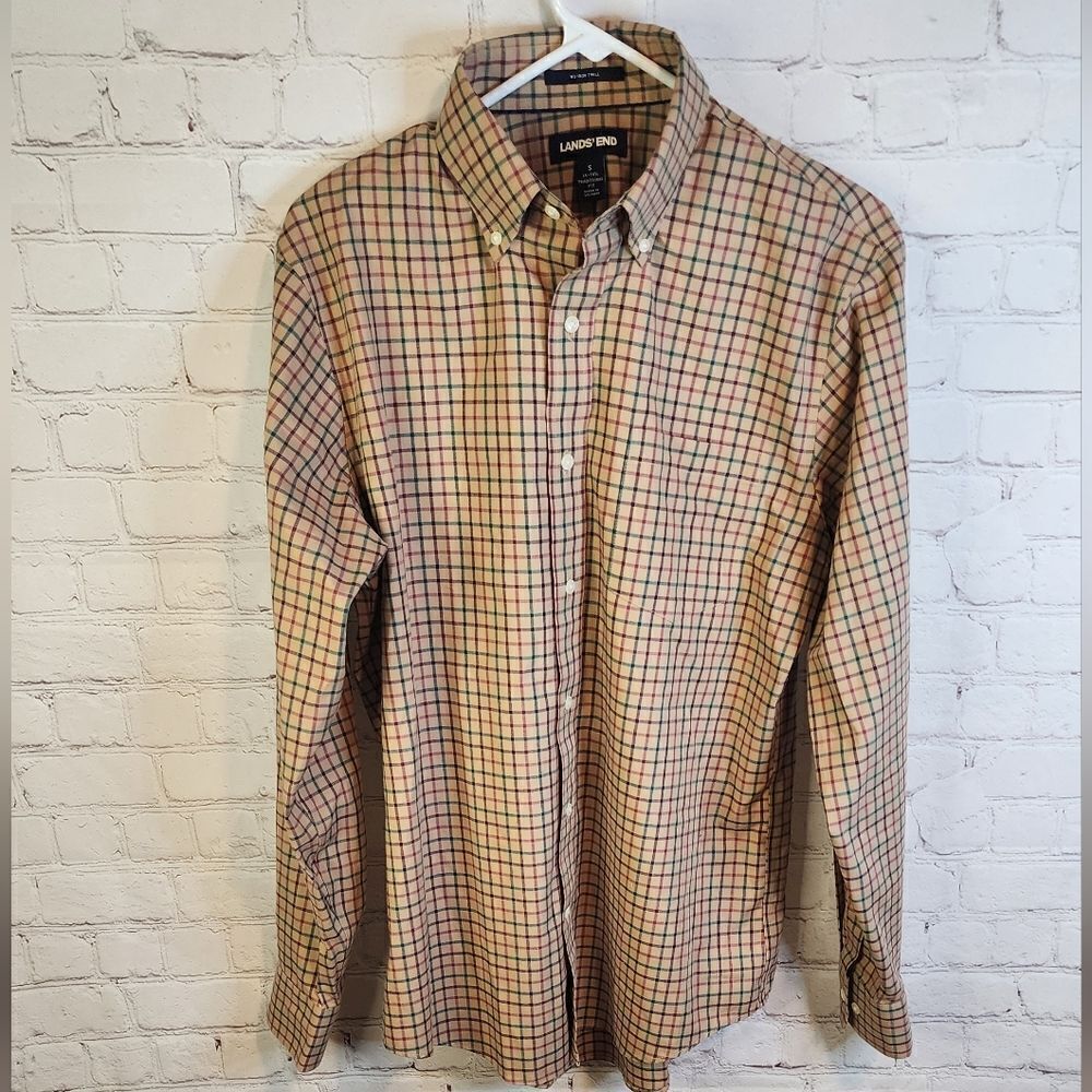 Men's Lands' End "Traditional Fit" longsleeve button-down shirt, size small